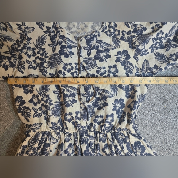 Floral Blue and White Kids Casual Dress - Picture 3 of 7